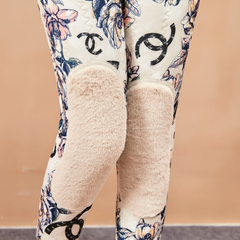 Warm Kneecap High Waist One-Piece Trousers Autumn and Winter Graphene Cotton Pants Large Size Silk Outer Wear plus Velvet Thick Leggings Women
