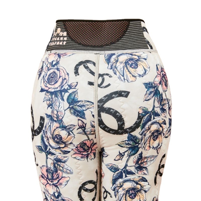 Warm Kneecap High Waist One-Piece Trousers Autumn and Winter Graphene Cotton Pants Large Size Silk Outer Wear plus Velvet Thick Leggings Women