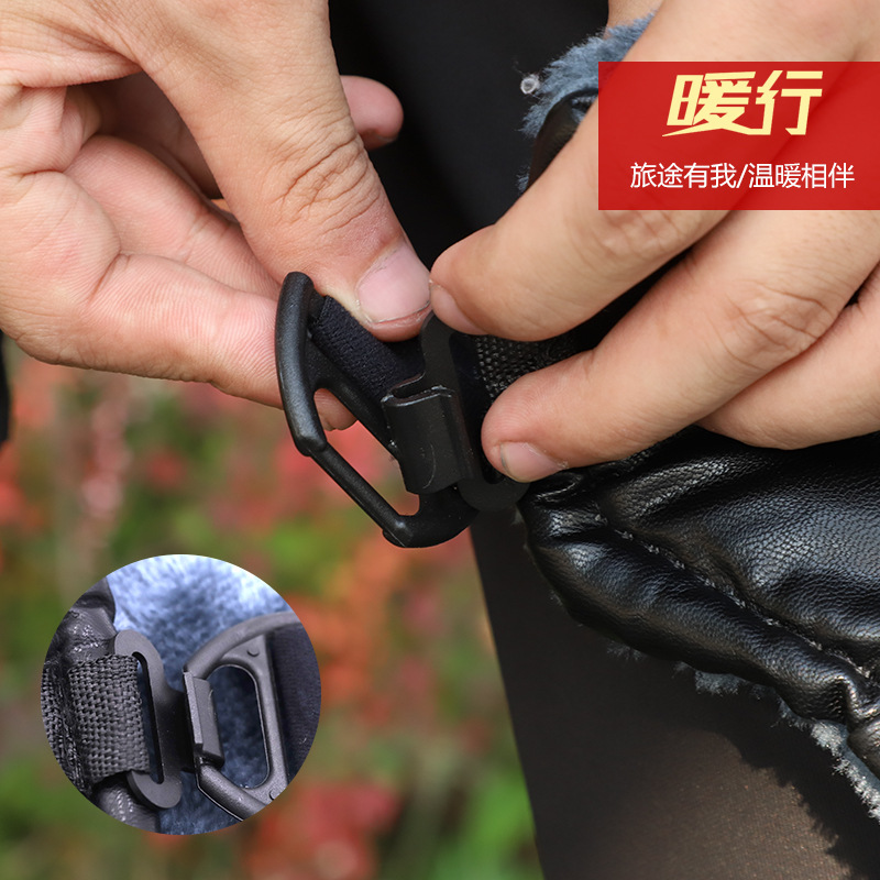 Winter Warm Motorcycle Kneecap PU Leather Cold-Proof Kneepad for Driving E-Bike Thicken and Lengthen Leather Leggings Factory Wholesale