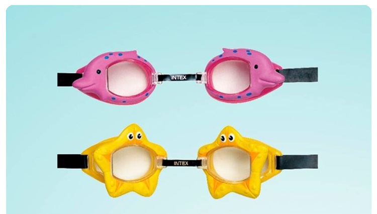 Intex55603 Fun Swimming Goggles Children's Waterproof Goggles Swimming Goggles 3-10 Years Old Swimming Goggles Water Equipment