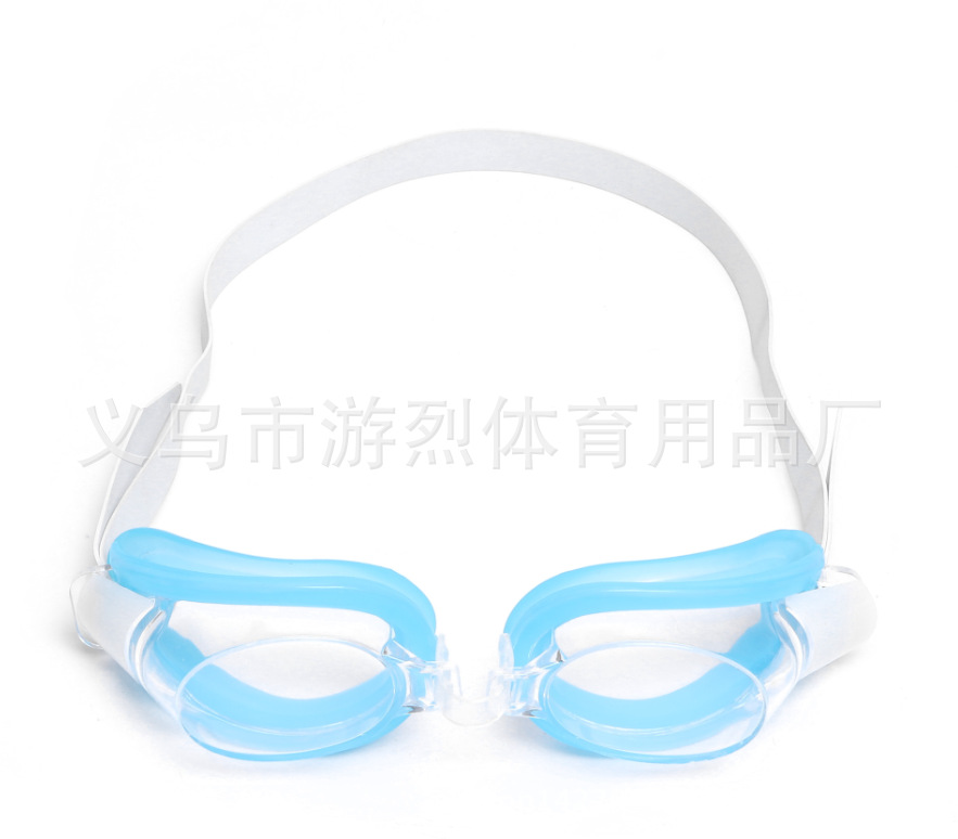 Factory Large Frame Swimming Goggles Men and Women Waterproof Anti-Fog Plain Light Swimming Goggles Free Nasal Splint Earplugs Swimming Equipment