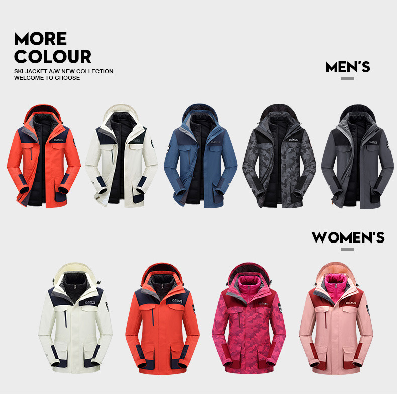 2 Winter Warm Men's Assault Jacket down Feather Liner Couple Outdoor Three in One Two-Piece Set Tibetan Mountaineering Cold Protective Clothing Female
