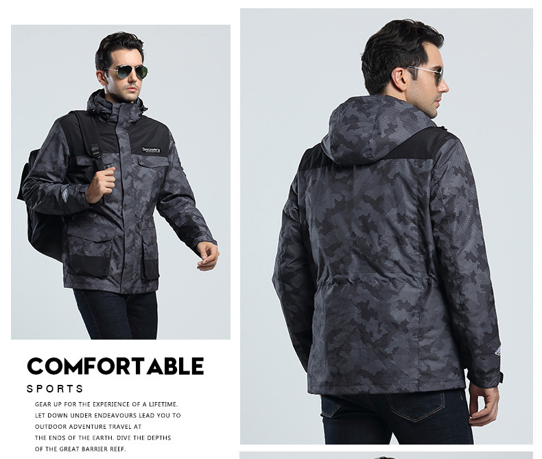 2 Winter Warm Men's Assault Jacket down Feather Liner Couple Outdoor Three in One Two-Piece Set Tibetan Mountaineering Cold Protective Clothing Female