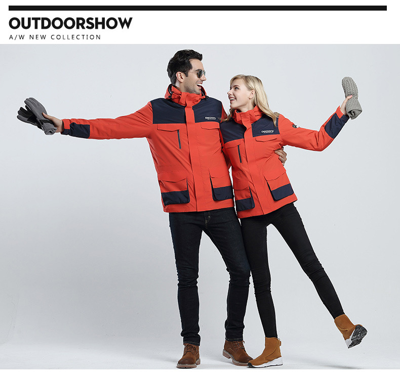 2 Winter Warm Men's Assault Jacket down Feather Liner Couple Outdoor Three in One Two-Piece Set Tibetan Mountaineering Cold Protective Clothing Female
