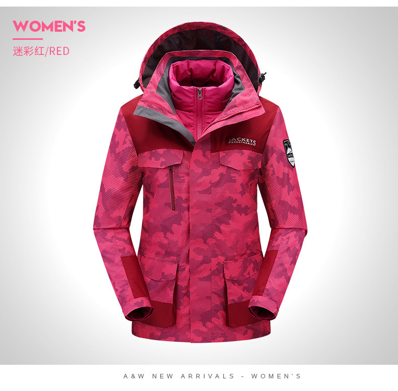 2 Winter Warm Men's Assault Jacket down Feather Liner Couple Outdoor Three in One Two-Piece Set Tibetan Mountaineering Cold Protective Clothing Female