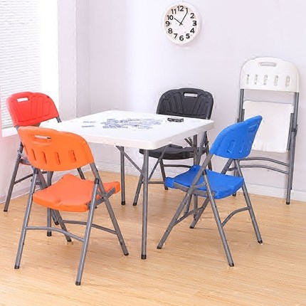 Folding Chair Blow Molding Chair Simple Modern Dining Chair Office Conference Chair Household Portable Chair Training Plastic Chair