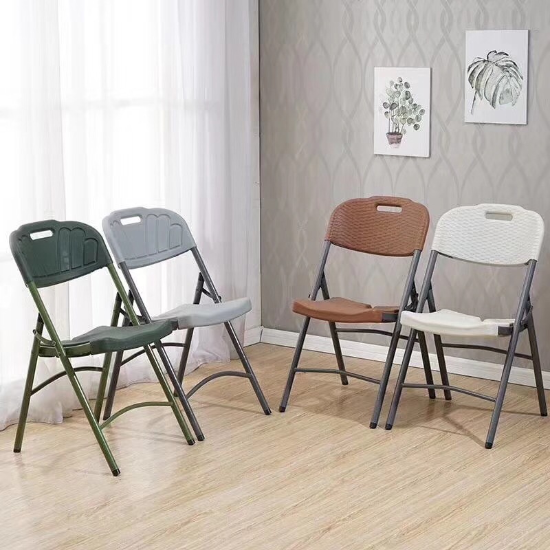 Folding Chair Blow Molding Chair Simple Modern Dining Chair Office Conference Chair Household Portable Chair Training Plastic Chair