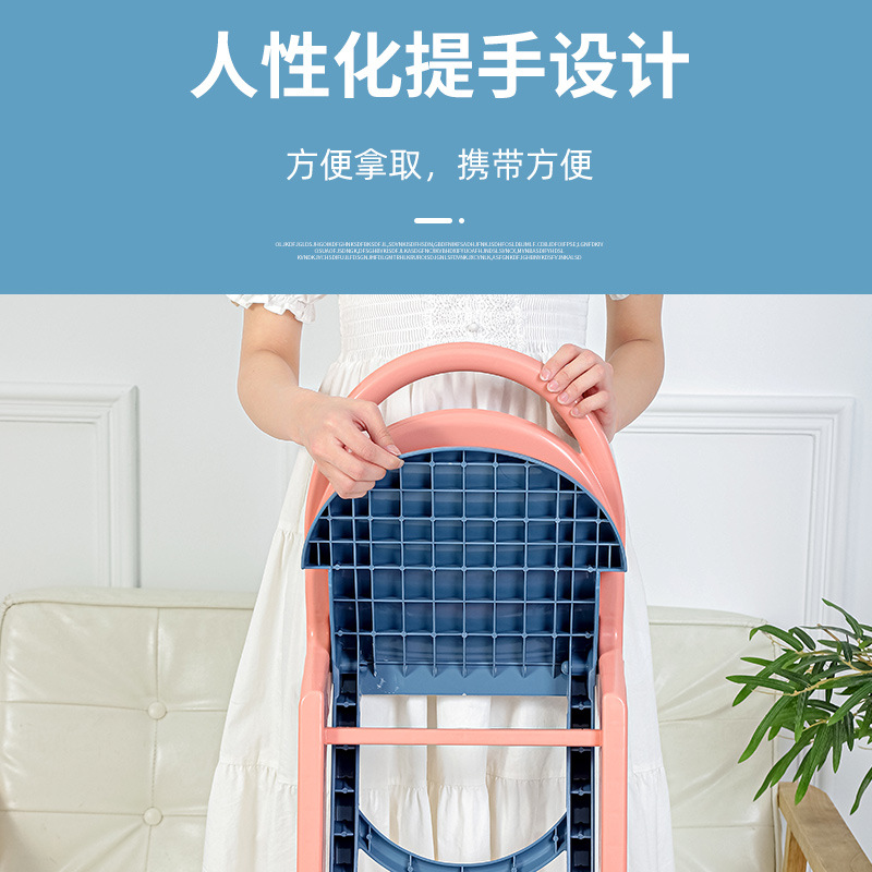 Thickened Children&#039;s Folding Chair Baby Portable Small Bench Household Baby&#039;s Stool Kindergarten Plastic Backrest Chair