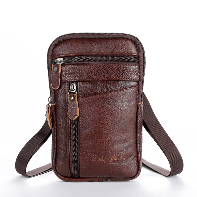 Leather Pocket Men's Mobile Phone Bag Wear Belt Outdoor Sports One-Shoulder Small Bag Business Waist Bag for Collecting Money Factory Wholesale Leather Pocket Men's Mobile Phone Bag Wear Belt Outdoor Sports One-Shoulder Small Bag Business Waist Bag for Collecting Money Factory Wholesale