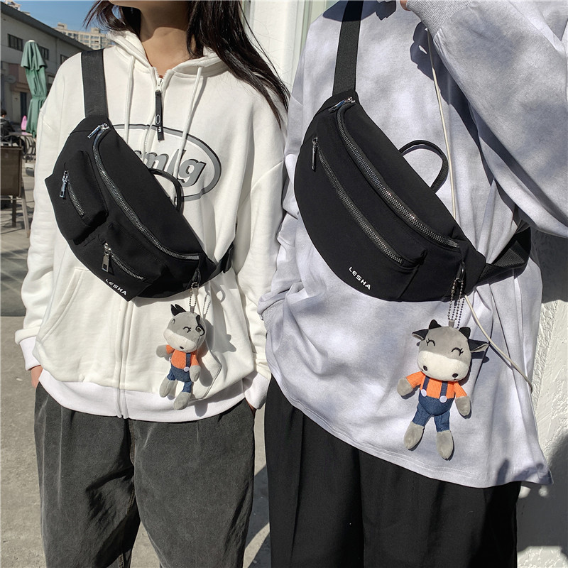 Men&#039;s Versatile Casual Chest Bag Simple Ins Waist Bag Japanese Style Small Shoulder Bag for Women Trendy OneShoulder Bag