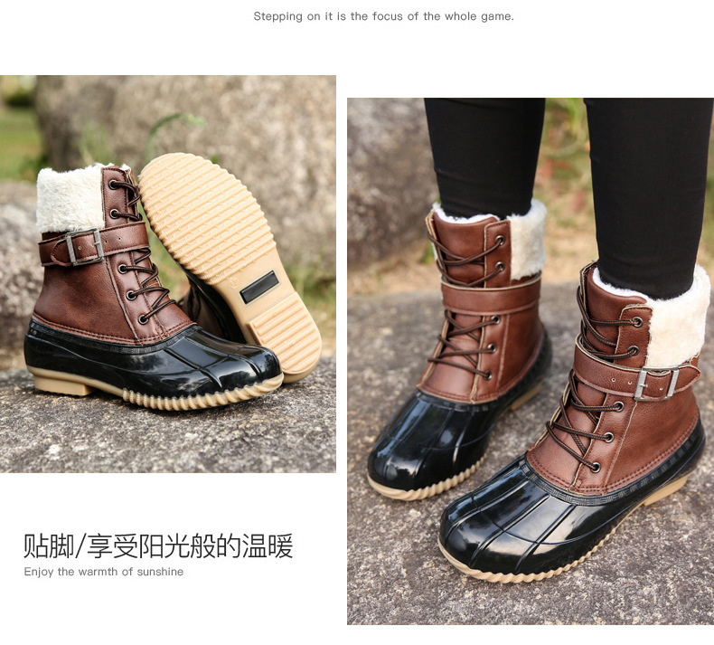 Amazon Cross-Border Winter Outdoors plus Size Women's Shoes High-Top Velvet Cotton Shoes Warm Duck Hunting Shoes Leisure Snow Boots Women Amazon Cross-Border Winter Outdoors plus Size Women's Shoes High-Top Velvet Cotton Shoes Warm Duck Hunting Shoes Leisure Snow Boots Women