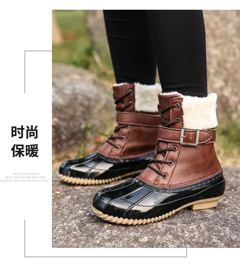 Amazon Cross-Border Winter Outdoors plus Size Women's Shoes High-Top Velvet Cotton Shoes Warm Duck Hunting Shoes Leisure Snow Boots Women Amazon Cross-Border Winter Outdoors plus Size Women's Shoes High-Top Velvet Cotton Shoes Warm Duck Hunting Shoes Leisure Snow Boots Women