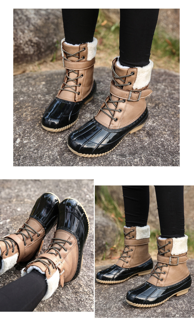 Amazon Cross-Border Winter Outdoors plus Size Women's Shoes High-Top Velvet Cotton Shoes Warm Duck Hunting Shoes Leisure Snow Boots Women Amazon Cross-Border Winter Outdoors plus Size Women's Shoes High-Top Velvet Cotton Shoes Warm Duck Hunting Shoes Leisure Snow Boots Women