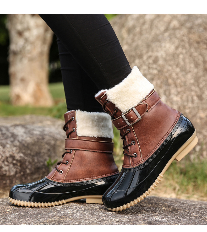Amazon Cross-Border Winter Outdoors plus Size Women's Shoes High-Top Velvet Cotton Shoes Warm Duck Hunting Shoes Leisure Snow Boots Women Amazon Cross-Border Winter Outdoors plus Size Women's Shoes High-Top Velvet Cotton Shoes Warm Duck Hunting Shoes Leisure Snow Boots Women