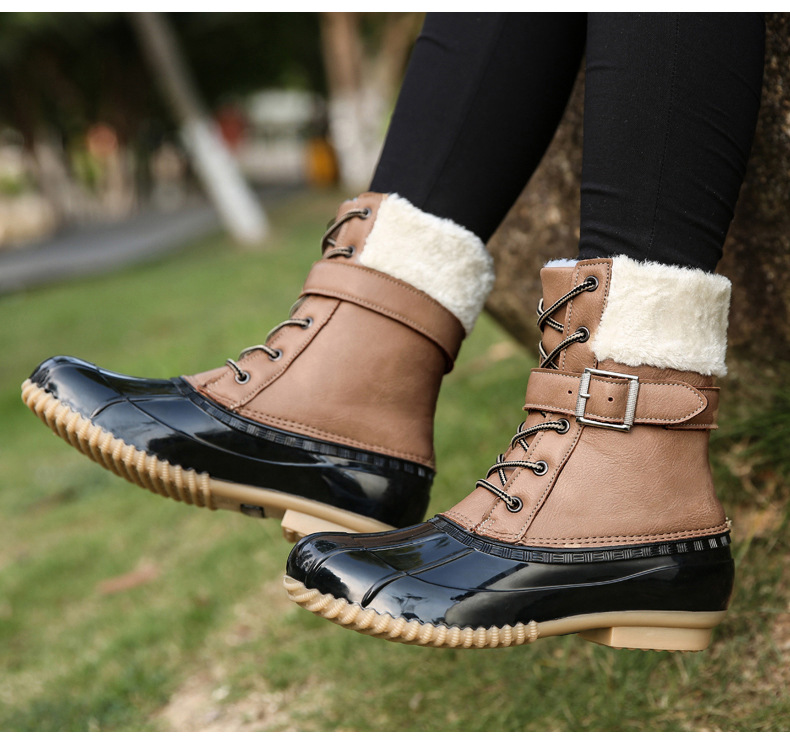 Amazon Cross-Border Winter Outdoors plus Size Women's Shoes High-Top Velvet Cotton Shoes Warm Duck Hunting Shoes Leisure Snow Boots Women Amazon Cross-Border Winter Outdoors plus Size Women's Shoes High-Top Velvet Cotton Shoes Warm Duck Hunting Shoes Leisure Snow Boots Women
