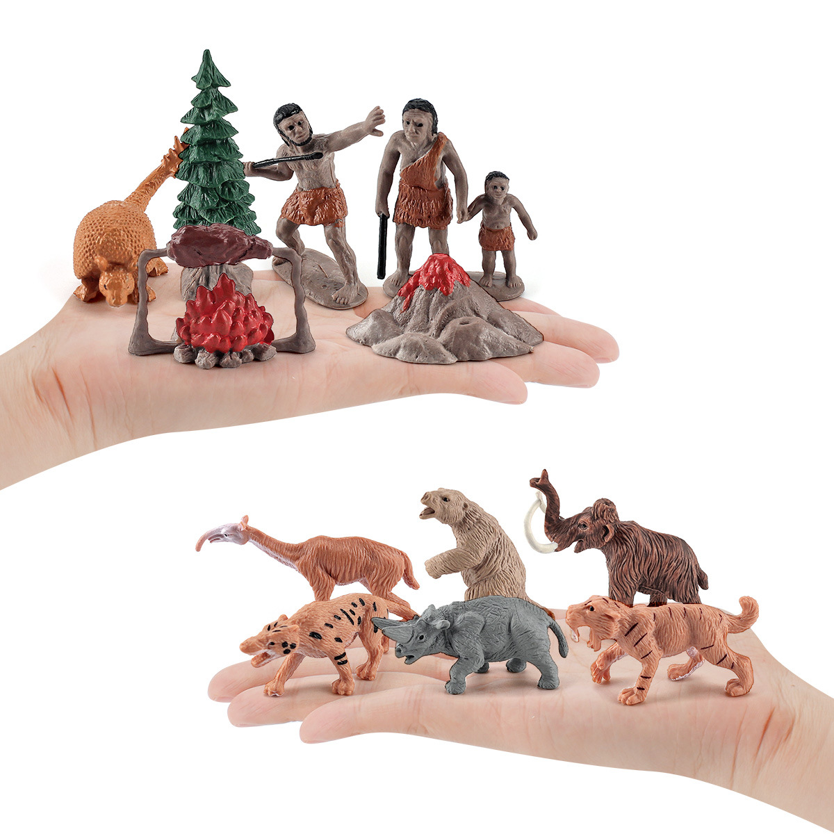 Cross-Border Simulation Primitive Human Prehistoric Animal Model Children&#039;s Cognition Cave Man Life Hunting Scene Decoration