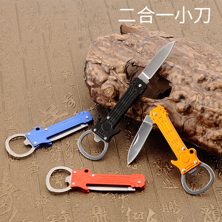 Kitchen Knife Bottle Opener Outdoor Two-in-One Knife Outdoor Mini Pocket Knife Multifunctional Survival Knife Hunting Knife