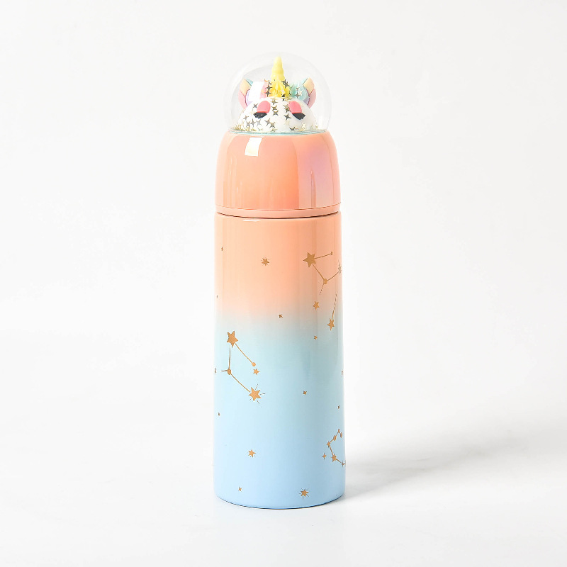 A Korean version of creative diy micro landscape cartoon thermos cup lovely web celebrity water cup female student portable sports cup