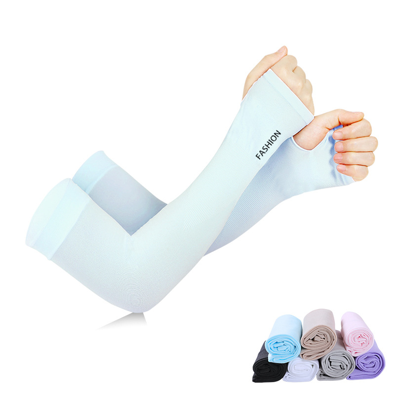 3 Pairs Ice Sleeve Summer Men&#039;s and Women&#039;s Ice Silk Open Finger Sun Protection Oversleeve Gloves Outdoor Cycling and Driving Arm Sleeves