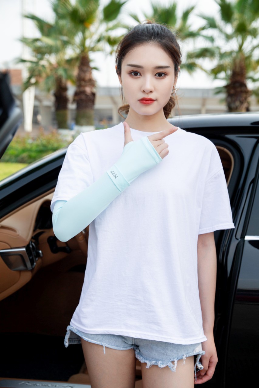 Women&#039;s Ins Ice Sleeve All-Matching Sun Protection Hand Sleeve Arm Protection Trendy Gloves Internet Celebrity Sugar Alcohol Ice-Sensitive UV Elegant Sleeve