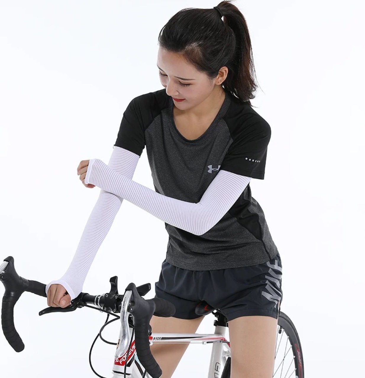 Super Stretch Viscose Fiber Sun-Protection Oversleeves Male and Female Stripes Golf Ice Sleeve Outdoor Cycling Sports Ice Sleeve One Piece Dropshipping