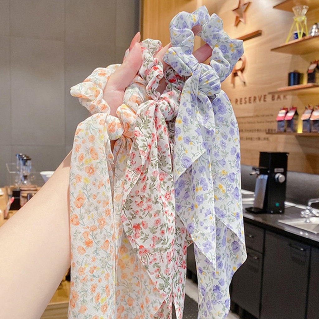 Silk Scarf Ins Hair Band Women's Thin Ribbon Arm Bag Ribbon Fairy Headband Hair Band Super Fairy Wild Floral Scarf Women Silk Scarf Ins Hair Band Women's Thin Ribbon Arm Bag Ribbon Fairy Headband Hair Band Super Fairy Wild Floral Scarf Women