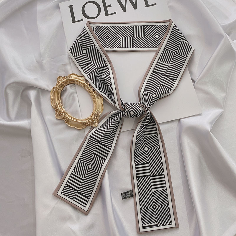 Small Long Silk Scarf for Women Spring and Autumn Fashionable Arm Bag Ribbon Versatile Korean Small Scarf Headband Hair Band Scarf Small Long Silk Scarf for Women Spring and Autumn Fashionable Arm Bag Ribbon Versatile Korean Small Scarf Headband Hair Band Scarf