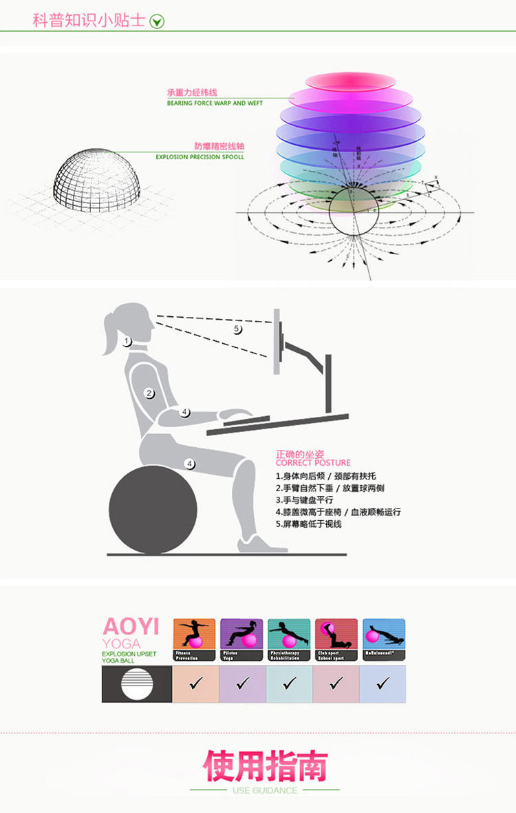 Transparent Shatter Resistant Beginner Children Pregnant Women Special Fitness Weight Loss Massage Yoga Ball Female Fitness Ball