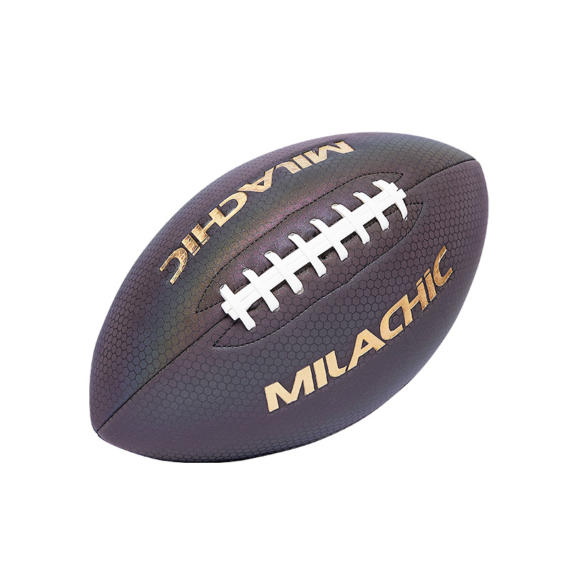 Cross-Border Luminous Fluorescent Reflective Rugby Pu American Standard Competition Training Ball Factory Wholesale Custom Logo