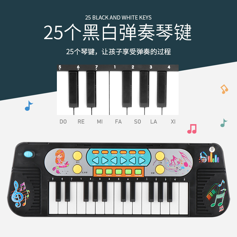 25 Button Children&#039;s Toy Musical Instrument Multifunctional Electronic Keyboard Scientific and Educational Toy Piano Playing Musical Instrument Beginner Piano