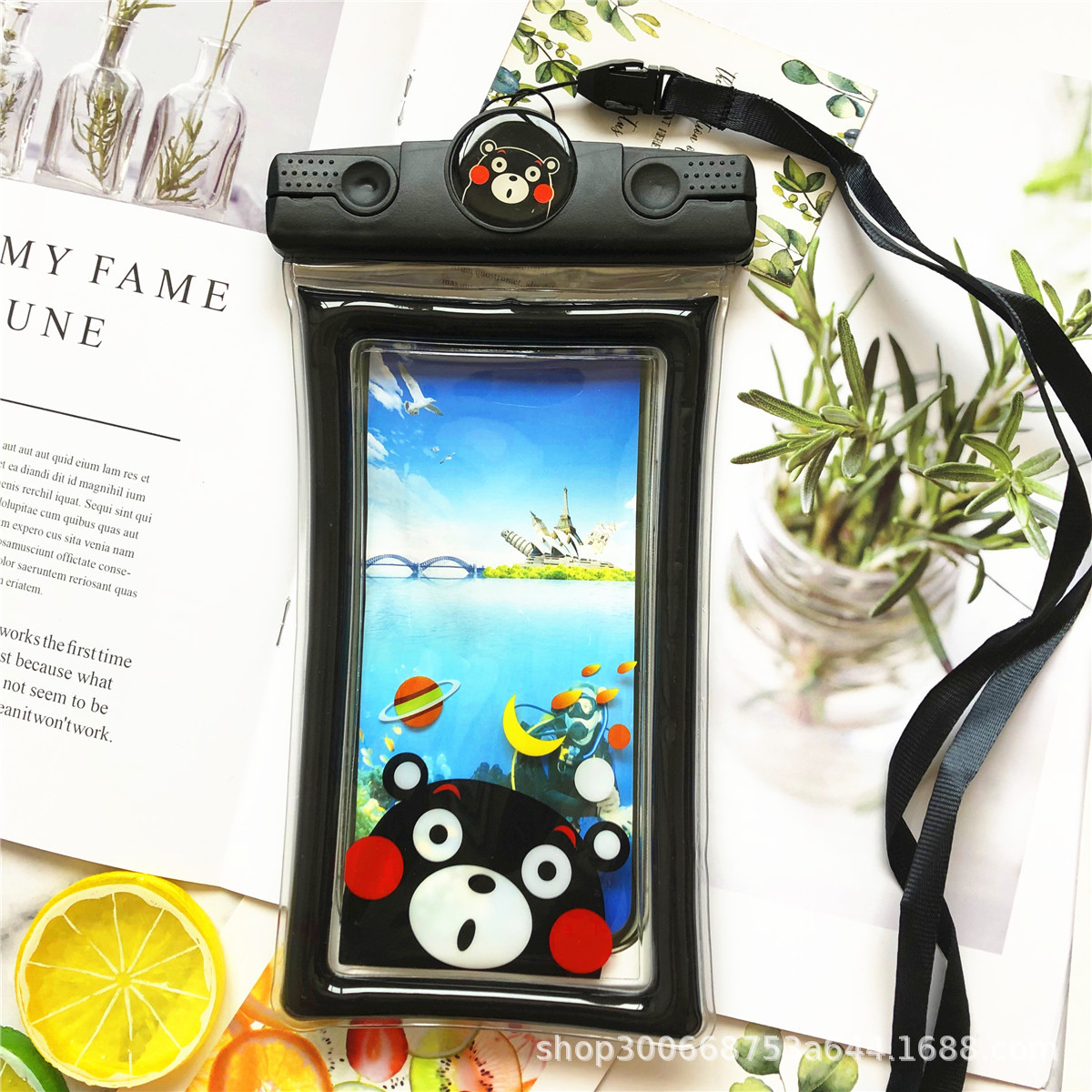 Factory Direct Sales New Inflatable Cartoon Mobile Phone Waterproof Bag Universal Swimming Diving Sealed Transparent Waterproof Protective Cover