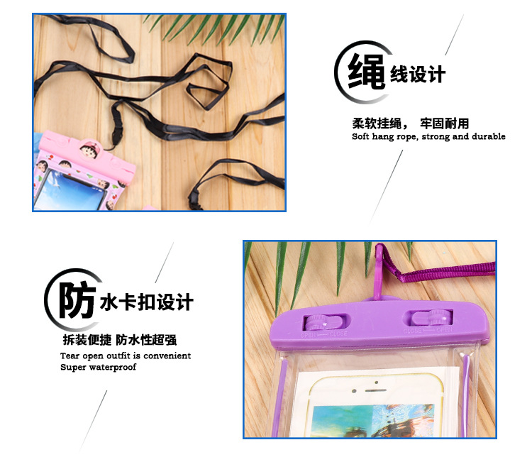 Factory Direct Sales New Inflatable Cartoon Mobile Phone Waterproof Bag Universal Swimming Diving Sealed Transparent Waterproof Protective Cover Factory Direct Sales New Inflatable Cartoon Mobile Phone Waterproof Bag Universal Swimming Diving Sealed Transparent Waterproof Protective Cover