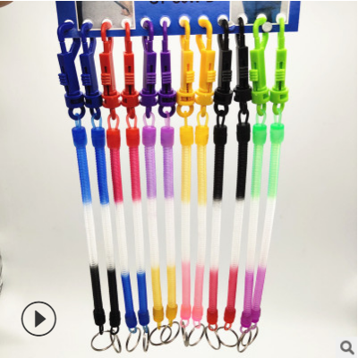 Environment-friendly TPU plastic spring rope p-knot key hanging rope three-color slingshot line anti-loss rope mobile phone rope