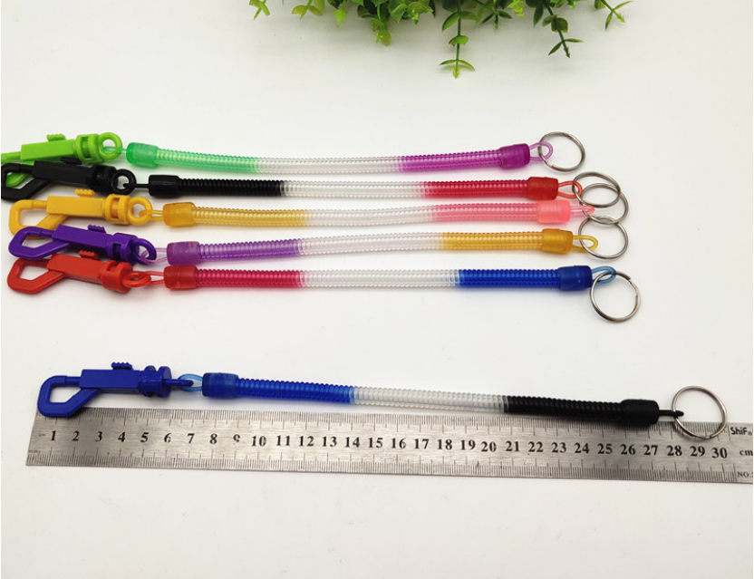 Environment-friendly TPU plastic spring rope p-knot key hanging rope three-color slingshot line anti-loss rope mobile phone rope