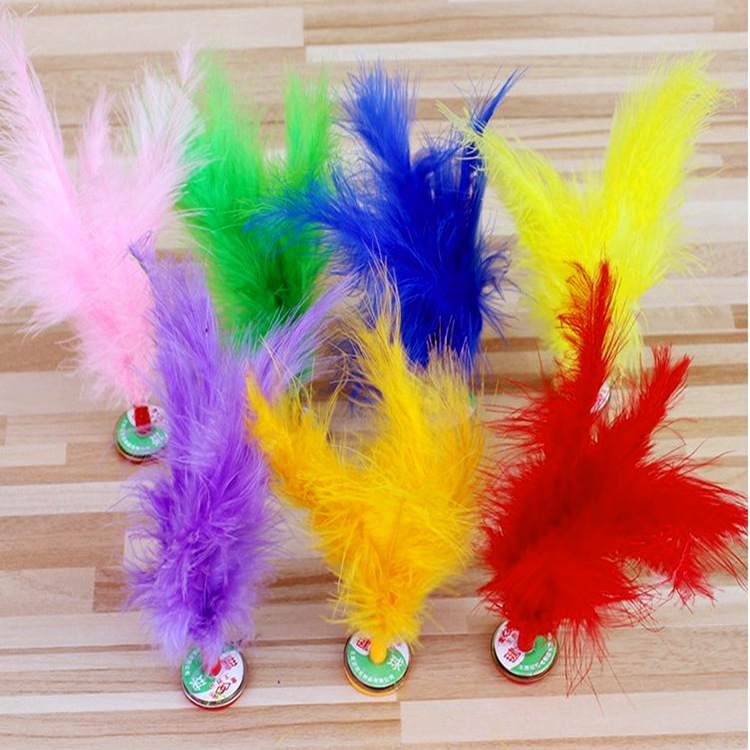 Factory Direct Sales Kick Shuttlecock Children&#039;s Traditional Entertainment Competition Small Sporting Goods Turkey Feather Shuttlecock Kick Shuttlecock