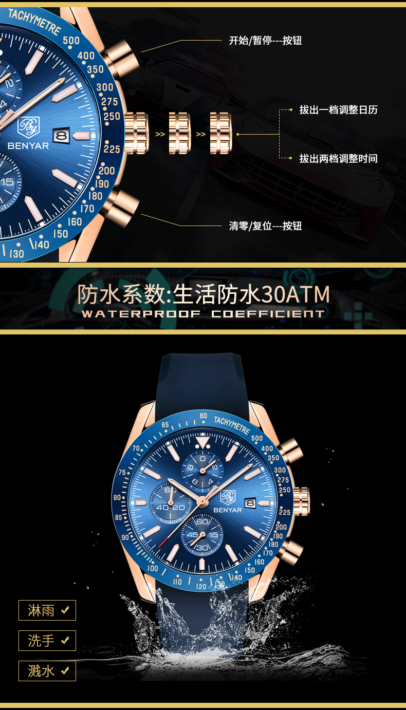 Hot Selling Watch Men's Quartz Watch MultiFunctional Waterproof Sports Fashion Men's Watch Silicone Wrist Watch 5140 Hot Selling Watch Men's Quartz Watch MultiFunctional Waterproof Sports Fashion Men's Watch Silicone Wrist Watch 5140