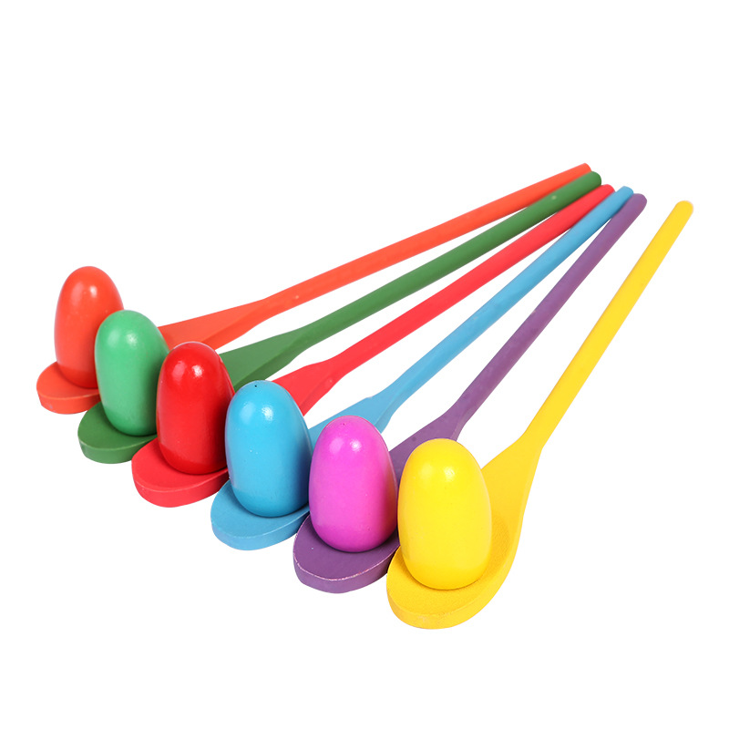 Kindergarten Children&#039;s Balance Stick Wooden Spoon Balance Ball Early Education Outdoor Interactive Sensory Training Game Balance Egg Toy