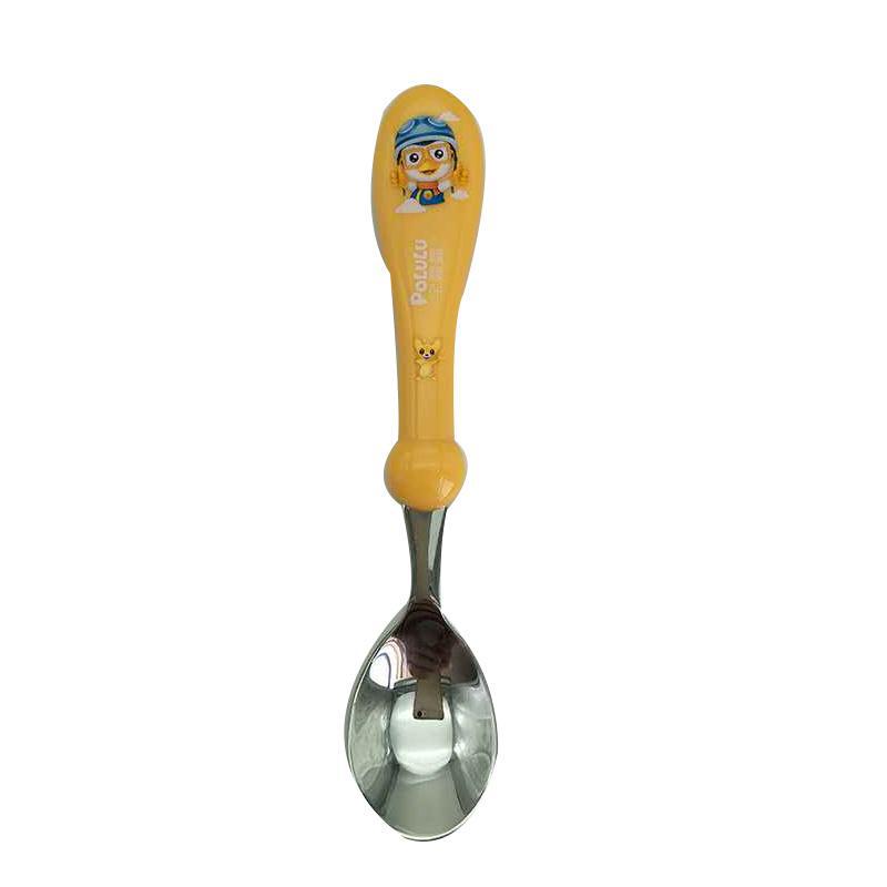 Pororo Children Spoon Baby Rice Spoon Soup Spoon 304 Stainless Steel Feeding Spoon Tableware Maternal and Child Supplies Long Handle