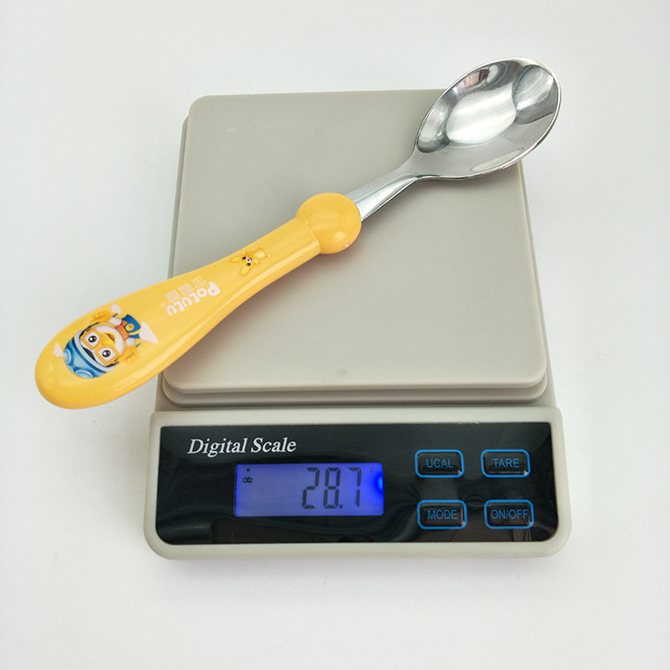 Pororo Children Spoon Baby Rice Spoon Soup Spoon 304 Stainless Steel Feeding Spoon Tableware Maternal and Child Supplies Long Handle