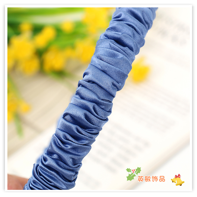 Korean Style All-Match Cream Satin Bubble Pleated Fabric Headband Internet Celebrity Sweet All-Matching Headband Face Wash Headband Korean Style All-Match Cream Satin Bubble Pleated Fabric Headband Internet Celebrity Sweet All-Matching Headband Face Wash Headband