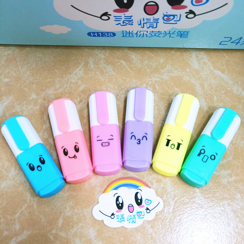 Tianhao 138 Cute Ice Cream Mini Six-Color Fluorescent Pen Student Cartoon Expression Smiley Face Graffiti Painting Hand Account Pen Tianhao 138 Cute Ice Cream Mini Six-Color Fluorescent Pen Student Cartoon Expression Smiley Face Graffiti Painting Hand Account Pen