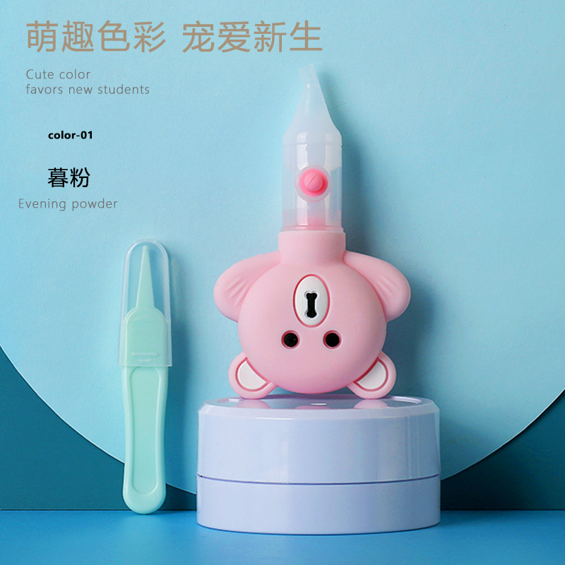 Nasal Aspirator Baby&#039;s New Silicone Pump Anti-Backflow Nasal Aspirator Cartoon Bear Nasal Aspirator Factory Direct Sales