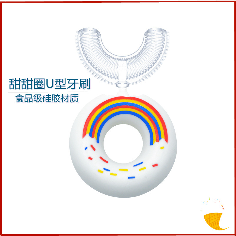 Factory Manual in the Mouth U-Shaped Toothbrush Baby Tooth Protector Silicone Bruch Head Manual U-Shaped Children&#039;s Toothbrush New Product