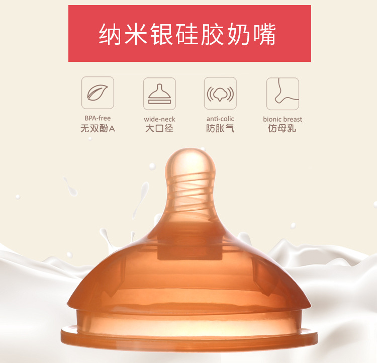 Baby Weaning Instrument Silicone Nursing Bottle Large Wide Mouth with Rice Paste Spoon Head Water Cup Suction Nozzle PPSU Anti-Flatulence Feeding Bottle