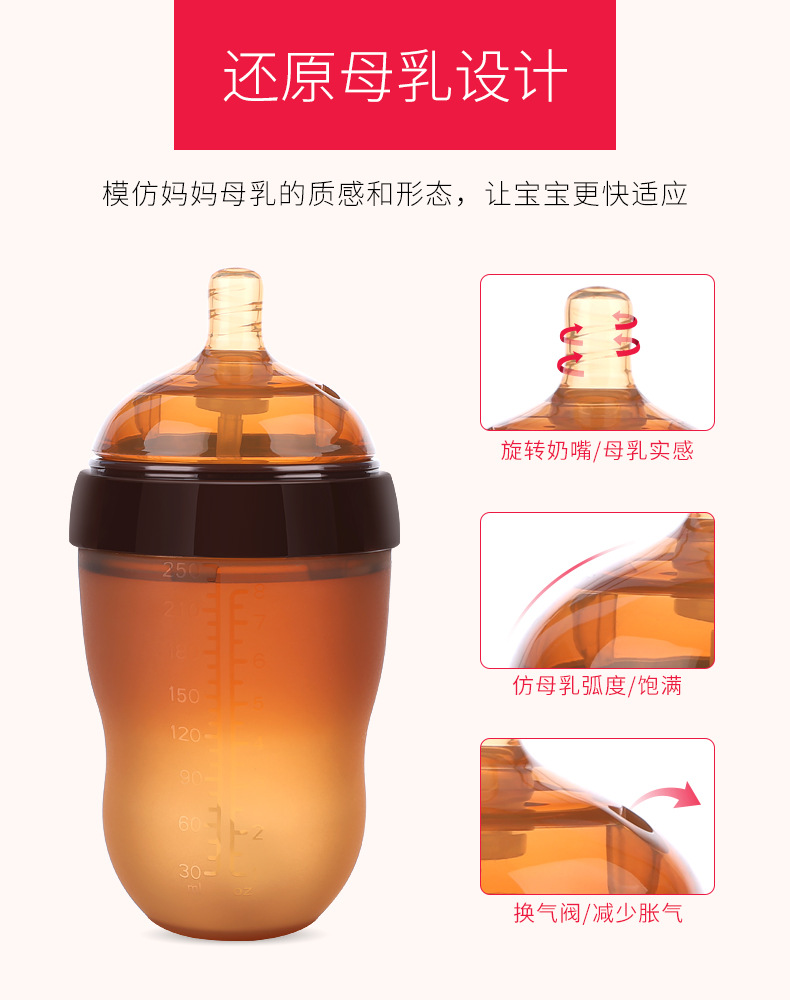 Baby Weaning Instrument Silicone Nursing Bottle Large Wide Mouth with Rice Paste Spoon Head Water Cup Suction Nozzle PPSU Anti-Flatulence Feeding Bottle