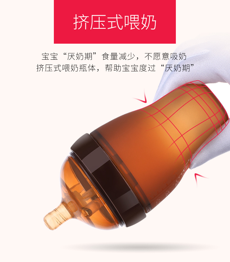 Baby Weaning Instrument Silicone Nursing Bottle Large Wide Mouth with Rice Paste Spoon Head Water Cup Suction Nozzle PPSU Anti-Flatulence Feeding Bottle