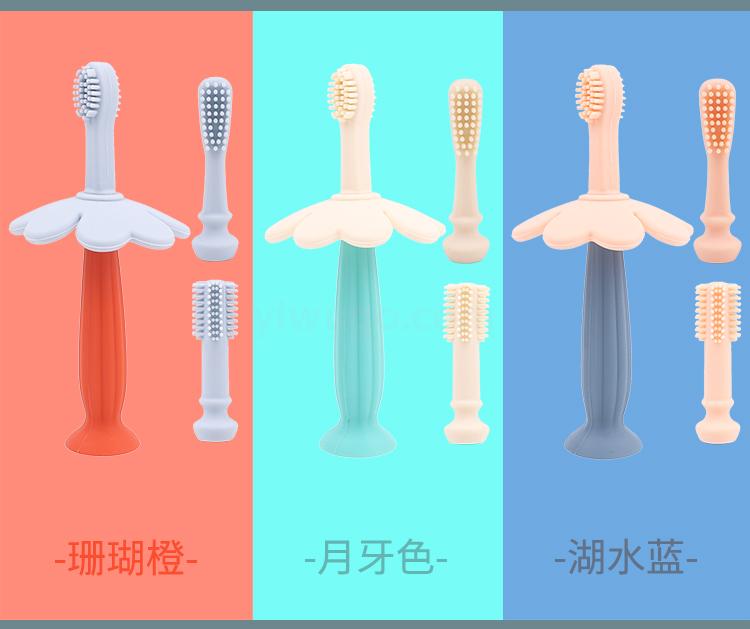 Silicone baby toothbrush set with soft adhesive 3 replacement head box with cartoon suction cup soft baby baby baby tooth brush Silicone baby toothbrush set with soft adhesive 3 replacement head box with cartoon suction cup soft baby baby baby tooth brush