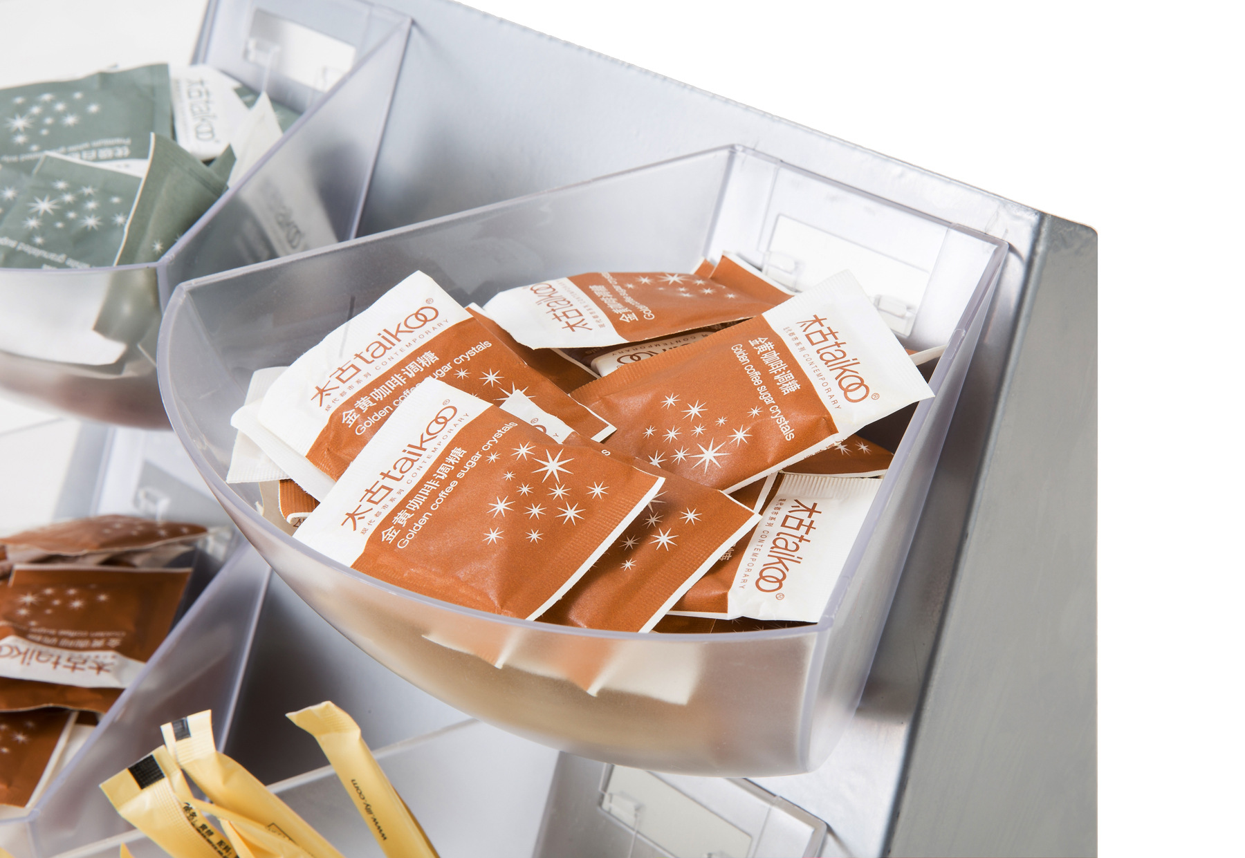 Bar Counter Storage Grid Sugar Bag Milk Capsule Stirring Rod Storage Grid Bar Counter Storage Basket Coffee Shop Storage Box