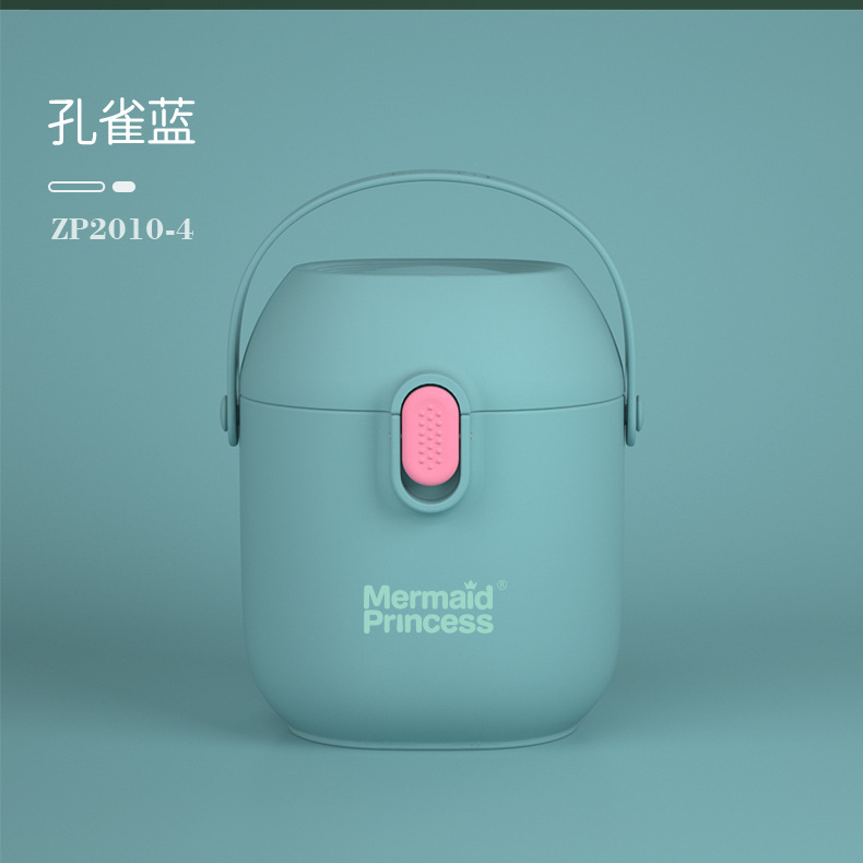 Mermaid Princess Milk Powder Box Portable Outing Supplementary Food Box Large Capacity Baby Milk Powder Packing Grid Sealed Storage Box