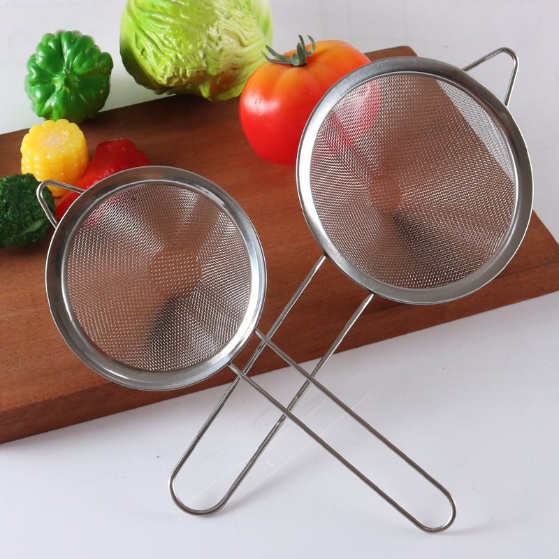 Conical stainless steel oil grid kitchen kitchenware anti - hot face soy milk screen sieve slotted spoon, custom wholesale
